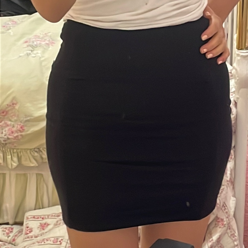 Free People black high waisted mini skirt